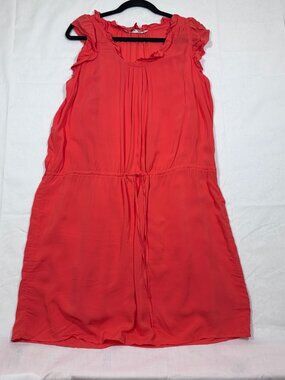 Old Navy Womens Tie Waist mini Dress Size Large Bright Coral